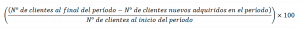 fórmula Ratio de Retención de clientes